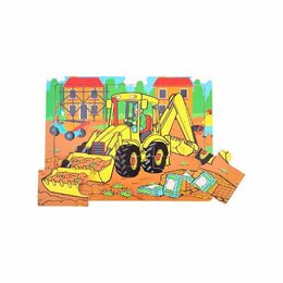 Bigjigs Toys Dřevěné puzzle bagr 9 dílků