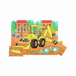 Bigjigs Toys Dřevěné puzzle bagr 9 dílků