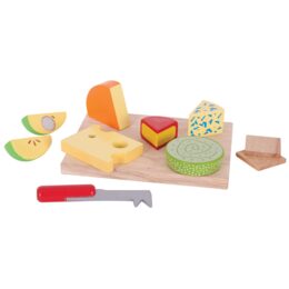 Bigjigs Toys Set dřevěných potravin sýry na desce