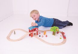 Bigjigs Rail Dřevěná vláčkodráha hasičská stanice