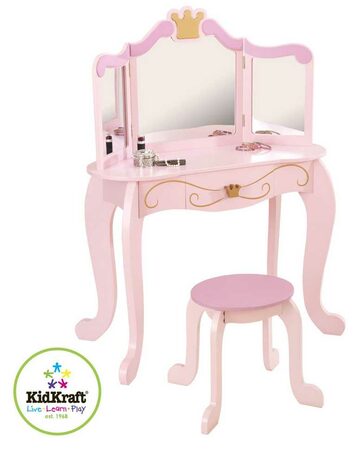 KidKraft Kosmetický stolek s židličkou princezna