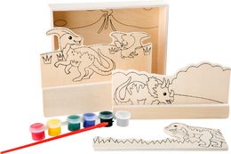 Small Foot Dřevěný barevný 3D obrázek dinosauři