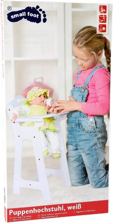 Small Foot Dřevěná židlička pro panenky bílá, výška 63 cm