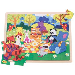 Bigjigs Toys Dřevěné puzzle piknik v parku 35 dílků