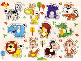 Bino Dřevěné puzzle safari 11 dílků