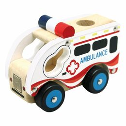 Bino Dřevěné auto ambulance