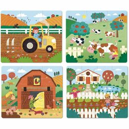 Vilac Dřevěné puzzle Farma 4 v 1