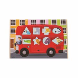 Bigjigs Toys Vkládací puzzle autobus se zvířátky