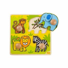Bigjigs Toys Vkládací puzzle safari, 9 dílků
