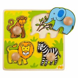 Bigjigs Toys Vkládací puzzle safari, 9 dílků