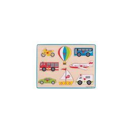 Bigjigs Toys Vkládací puzzle dopravní prostředky, 8 dílků
