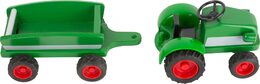 small foot Dřevěný traktor s vlečkou zelený