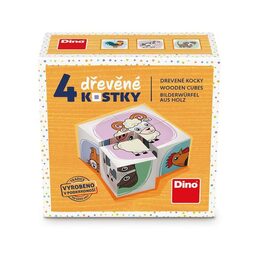 Dino Zvířata 4 dřevěné kostky