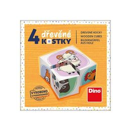 Dino Zvířata 4 dřevěné kostky