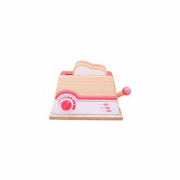 Bigjigs Toys Dřevěný toaster růžový