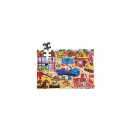 Bigjigs Toys Podlahové puzzle Staveniště 48 dílků