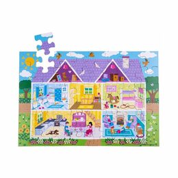 Bigjigs Toys Podlahové puzzle Domeček 48 dílků
