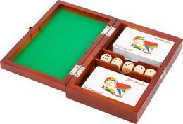 small foot Hrací kostky a karty v dřevěném boxu