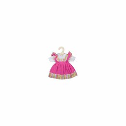 Bigjigs Toys Růžové šaty s pruhovaným lemováním pro panenku 34 cm