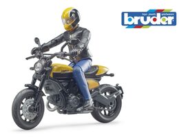 Bruder 63053 BWORLD Motocykl Scrambler Ducati Cafe Racer s jezdcem