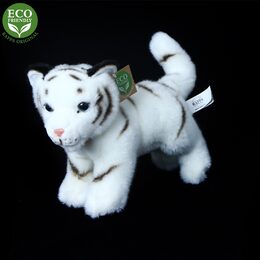 Rappa Plyšový tygr bílý mládě stojící s tvarovatelnými končetinami 22 cm ECO-FRIENDLY