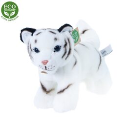 Rappa Plyšový tygr bílý mládě stojící s tvarovatelnými končetinami 22 cm ECO-FRIENDLY