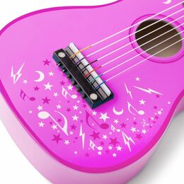 Tidlo Dřevěná kytara Star růžová