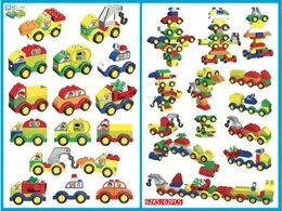 L-W Toys Junior kostky Auta 62 ks