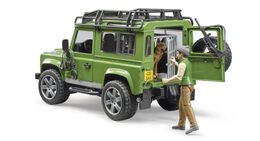 Bruder LAND ROVER DEFENDER s figurkou myslivce, psa a příslušenstvím