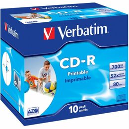 Disk Verbatim CD-R 700MB/80min. 52x, printable, jewel box, 10ks