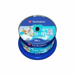 Disk Verbatim CD-R 700MB/80min, 52x, printable, 50cake