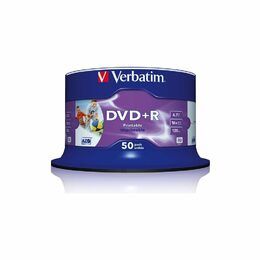 Disk Verbatim DVD+R 4,7GB, 16x, printable, 50cake