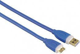 Kabel Hama MicroUSB, 1,8m - modrý