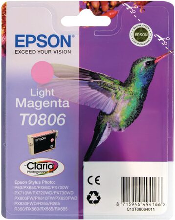 Inkoustová náplň Epson T0806, 7,4 ml - světle purpurová