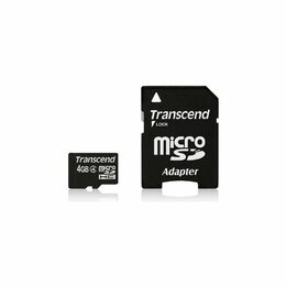 Paměťová karta Transcend MicroSDHC 4GB Class4 + adapter (TS4GUSDHC4)