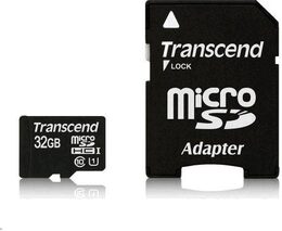 Paměťová karta Transcend MicroSDHC Premium 32GB UHS-I U1 (45MB/s) + adapter (TS32GUSDU1)