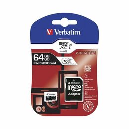 Paměťová karta Verbatim Premium micro SDXC 64GB Class 10 (90R/10W) + adaptér