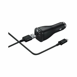 Adaptér do auta Samsung EP-LN915U, 1x USB, 2A, s funkcí rychlonabíjení + MicroUSB kabel - černý