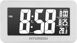 Budík Hyundai AC 321 W, s vnitřní teplotou, inverzní displej, bílý (AC321W)