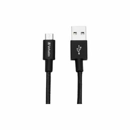 Kabel Verbatim Sync & Charge USB/micro USB, 30cm, nerezová ocel - černý