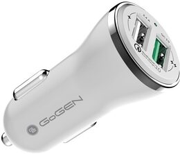 Adaptér do auta GoGEN CHQ 27, 2x USB, 2,4A s funkcí rychlonabíjení QC 3.0 (18W) - bílá