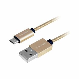 Kabel GoGEN MICUSB100MM21 USB / micro USB, ocelový, opletený, 1m, zlatý