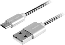 GoGEN MICUSB100MM24 USB / micro USB,, opletený, 1m, stříbrný