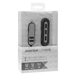 Adaptér do auta Avacom CarHUB 5x USB - černý