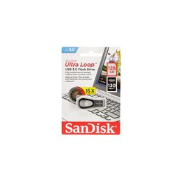 Flash USB Sandisk Ultra Loop 128GB USB 3.0 - stříbrný