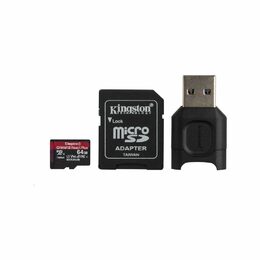Paměťová karta Kingston Canvas React Plus MicroSDXC 64GB UHS-II U3 (285R/165W) + adaptér + čtečka