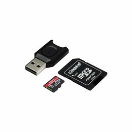 Paměťová karta Kingston Canvas React Plus MicroSDXC 256GB UHS-II U3 (285R/165W) + adaptér + čtečka