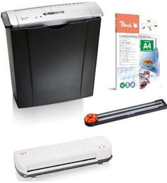 Skartovač Peach 4v1 Office Kit PBP220, set skartovač, laminátor, řezačka, combi box