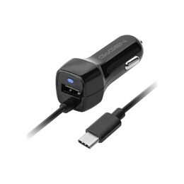 Adaptér do auta GoGEN integrovaný kabel (USB-C), 1x USB, 2,1A (10,5W) - černý