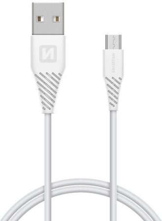 SWISSTEN kabel USB microUSB s konektorem 9mm 1,5m ČERNÁ